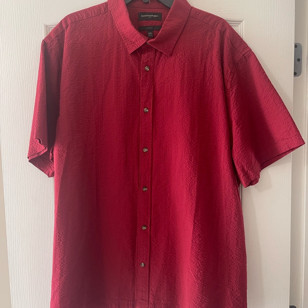 Banana Republic Red Casual Button Down Shirt